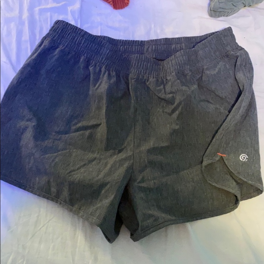 champion gray running shorts.